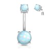 Piercing nombril banane avec pierre époxy bleue lumineuse 6.90€