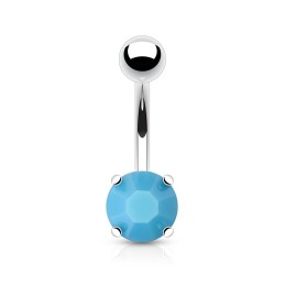 Piercing nombril avec pierre de synthèse bleu turquoise 5.50€