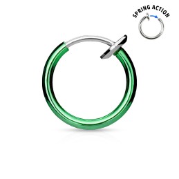 Faux anneau à clip acier nez, oreille vert 3,25€