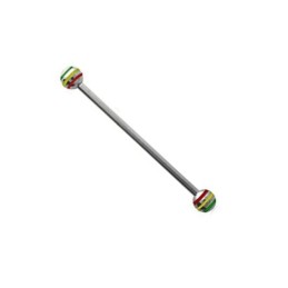 Piercing industriel boules striées rasta 35mm7,45€