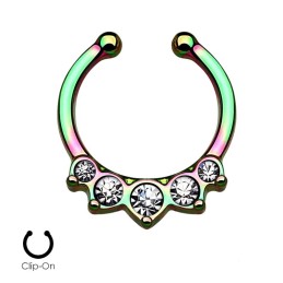 Faux piercing septum vintage arc en ciel zirconiums FA051AEC 5.80€