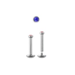 Piercing labret 8mm acier chirurgical avec cristal bleu LAB050B 4.60€