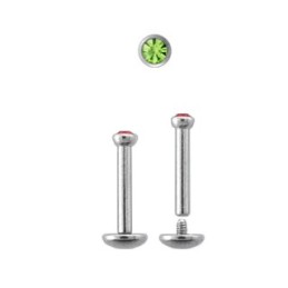 Piercing labret 8mm acier chirurgical avec cristal vert LAB050V 4.70€