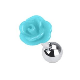 Piercing tragus, conch, hélix, lobe avec une rose bleue TRA050B 4.75€