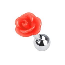 Piercing tragus, conch, hélix, lobe avec une rose rouge TRA050R 4.75€