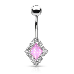 Piercing nombril losange en époxy rose 6,60€ sur piercing-alice.fr