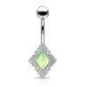 Piercing nombril losange en époxy vert NOM162V 6.60€