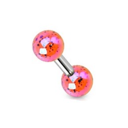 Piercing tragus hélix boules orange tachetées TRA054O 4.45€