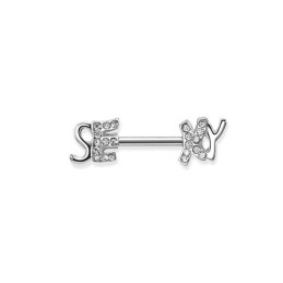 Piercing téton strass 11mm sexy blanc  TET004 5.35€