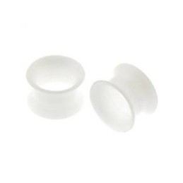 Piercing tunnel silicone blanc de 4mm à  16mm PL043 à partir de 3.99