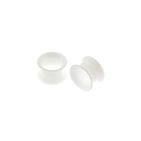 Piercing tunnel silicone blanc de 4mm à  16mm PL043 à partir de 3.99