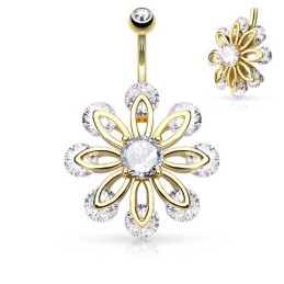 Piercing nombril fleur 8...