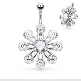 Piercing nombril fleur 8...