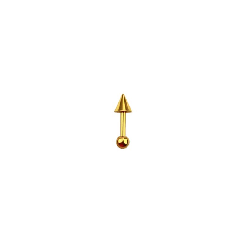 Piercing tragus acier 6mm doré avec une pointe 4mm TRA060D 4.49€