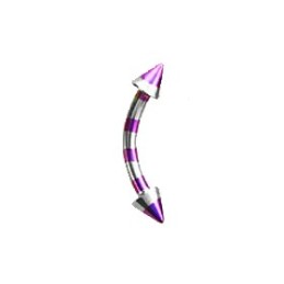 Piercing arcade, rook 8mm acier zébré violet avec pointes ARC046VI 4.99€