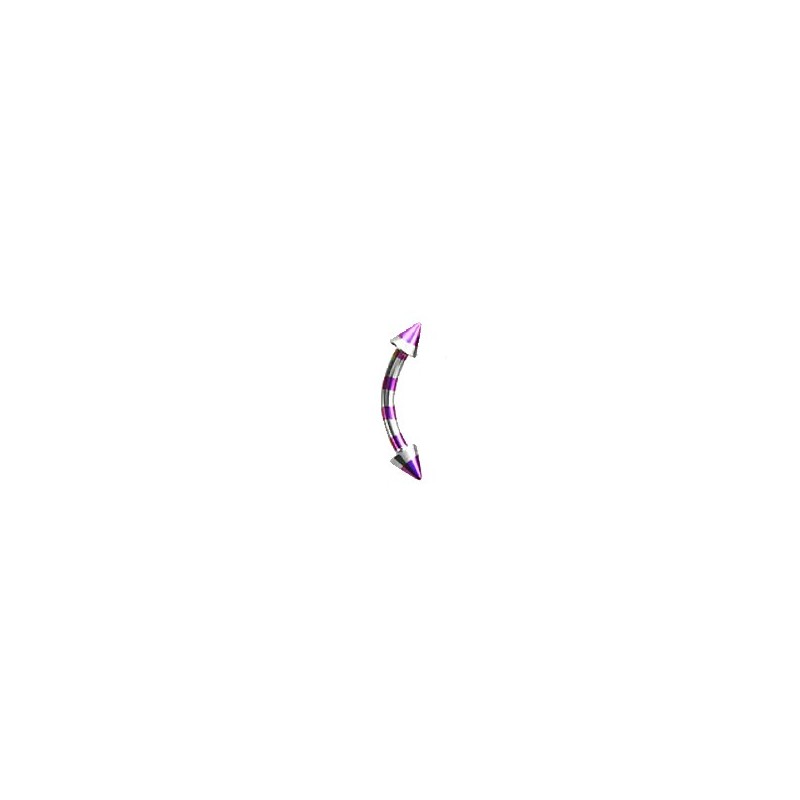 Piercing arcade, rook 8mm acier zébré violet avec pointes ARC046VI 4.99€