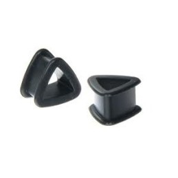 Piercing tunnel silicone triangle noir de 5mm à 16mm PL047 à partir de 3.99€