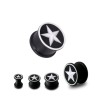 Piercing plug 5mm à 14mm silicone souple avec étoile blanche en relief PL055 à partir de 4.25€ sur piercing-alice.fr