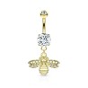 Piercing nombril plaqué or 14k avec une abeille ornée de strass NOM182D 15.90€