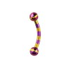 Piercing 8mm arcade, rook avec boules acier doré zébré violet ARC047DVI 5.60€