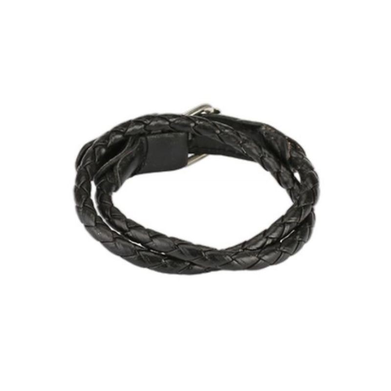 Bracelet cuir noir multi rangs BR013 7.75€