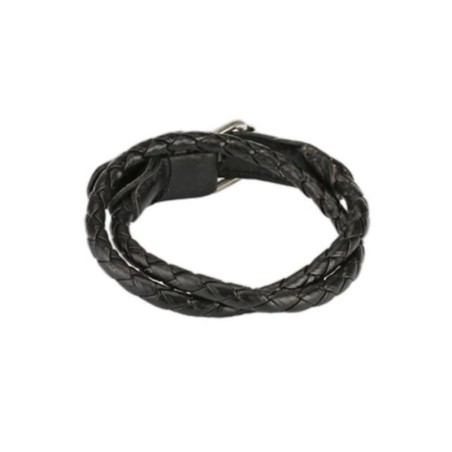 Bracelet cuir noir multi rangs BR013 7.75€