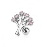 Piercing cartilage (hélix, tragus, lobe) 6mm arbre de vie avec strass roses TRA063P 6,49€
