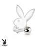 Piercing tragus, hélix 6mm Playboy blanc TRA064W 6.70€