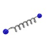 Piercing industriel 42mm acier chirurgical ressort et boules bleues IND056B 10.25€