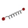 Piercing industriel 42mm acier ressort et boules rouges IND056R 10.25€