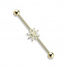 Piercing industriel plaqué Or avec une fleur IND139D 15.50€