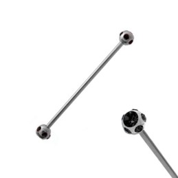 Piercing industriel 38mm acier boules et cristal noir IND057N 7.65€