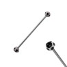 Piercing industriel 38mm acier boules et cristal noir IND057N 7.65€