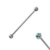 Piercing industriel 38mm acier boules et cristal bleu clair IND057A 7.65€