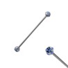Piercing industriel 38mm acier boules et cristal bleu IND057B 7.95€