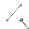 Piercing industriel 38mm acier boules et cristal violet IND057VI 7.95€