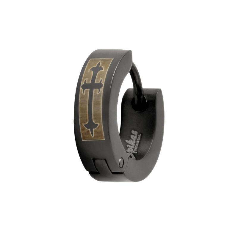 Anneau d'oreille homme avec une croix sur fond doré ANN048 7.49€