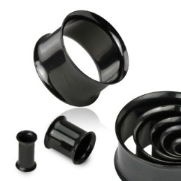Piercing tunnel de 5mm à 35mm acier chirurgical noir PL062 à partir de 4.50€