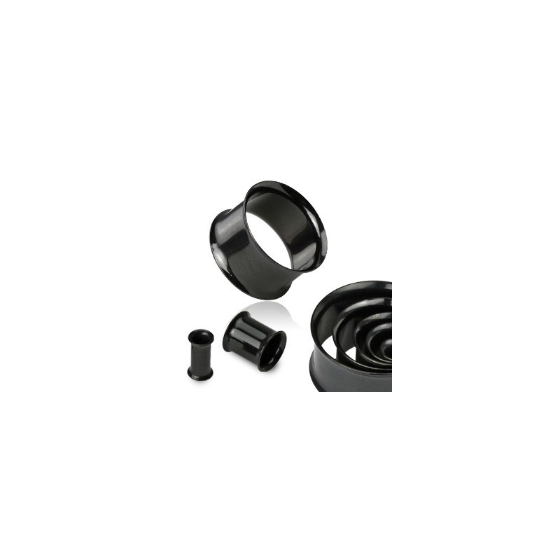 Piercing tunnel de 5mm à 35mm acier chirurgical noir PL062 à partir de 4.50€