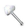 Piercing nez droit 6mm avec cœur en opaline blanche NZ067W 6.70€