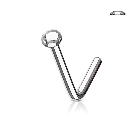Piercing nez coudé avec disque en forme de dôme NZ070G sur piercing-alice.fr 5.80€