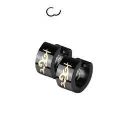 Boucles d'oreilles anneaux noirs et symboles tribal ANN050 11.90€ sur piercing-alice.fr