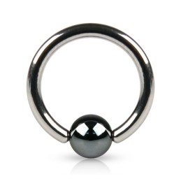 Piercing anneau 1,2mm d'épaisseur avec boule en hématite de 4mm  ANN059 à partir de 4.50€