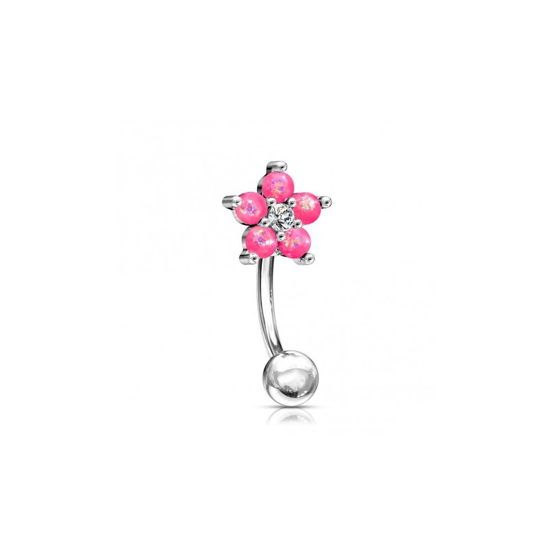 Piercing 8mm, fleur rose en opale de synthèse arcade, rook, hélix ARC050P 7.45€