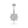 Piercing nombril 10mm fleur en zirconium blanc NOM021W 12.00€