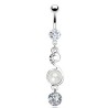 Piercing nombril avec pendentif, perle et cristal NOM022W 12.50€€