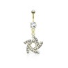 Piercing de nombril plaqué or 14k avec pendentif et zirconiums NOM023D 18.00€