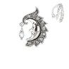 Piercing nombril inversé avec une lune et cristal blanc NOM024W
