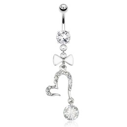 Piercing nombril cœur ouvert et nœud papillon NOM195 15.00€