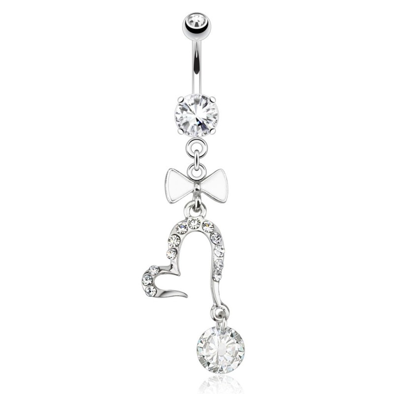 Piercing nombril cœur ouvert et nœud papillon NOM195 15.00€